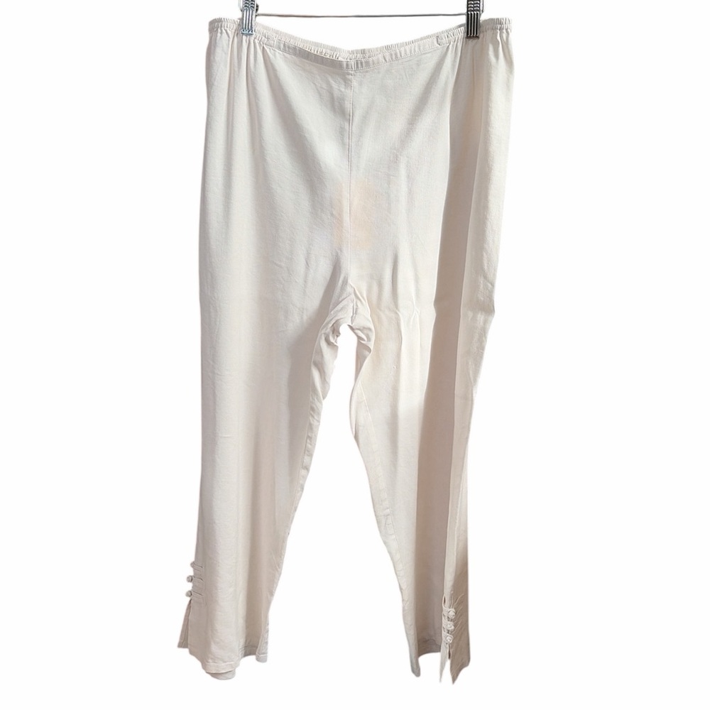 NWT Citron Sant Monica White Linen - Silk Blend Pants - Picture 2 of 8